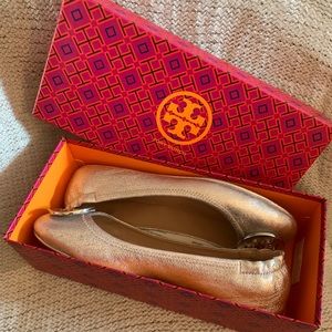 Silver Tory Burch flats